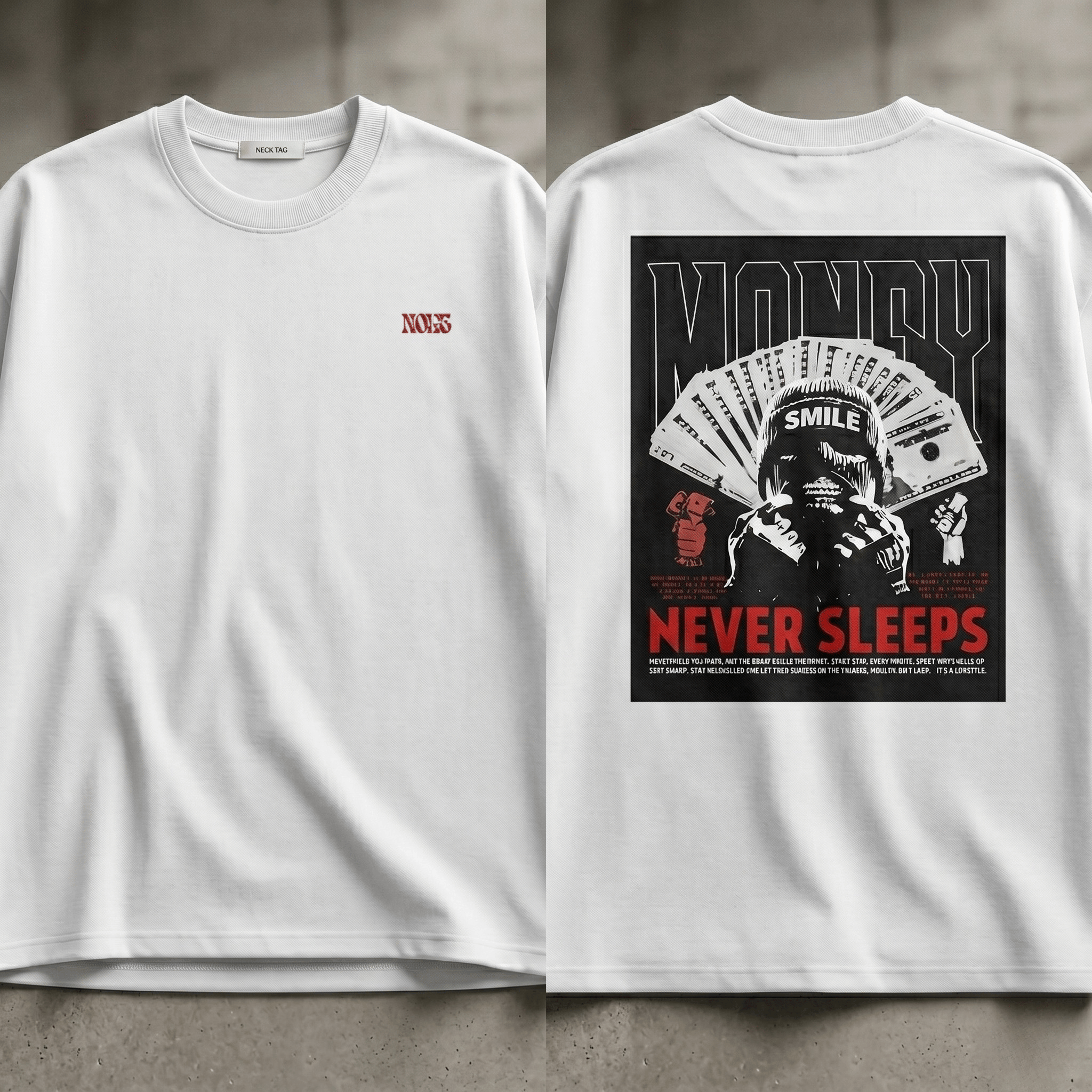 MONEY NEVER SLEEPS TEE