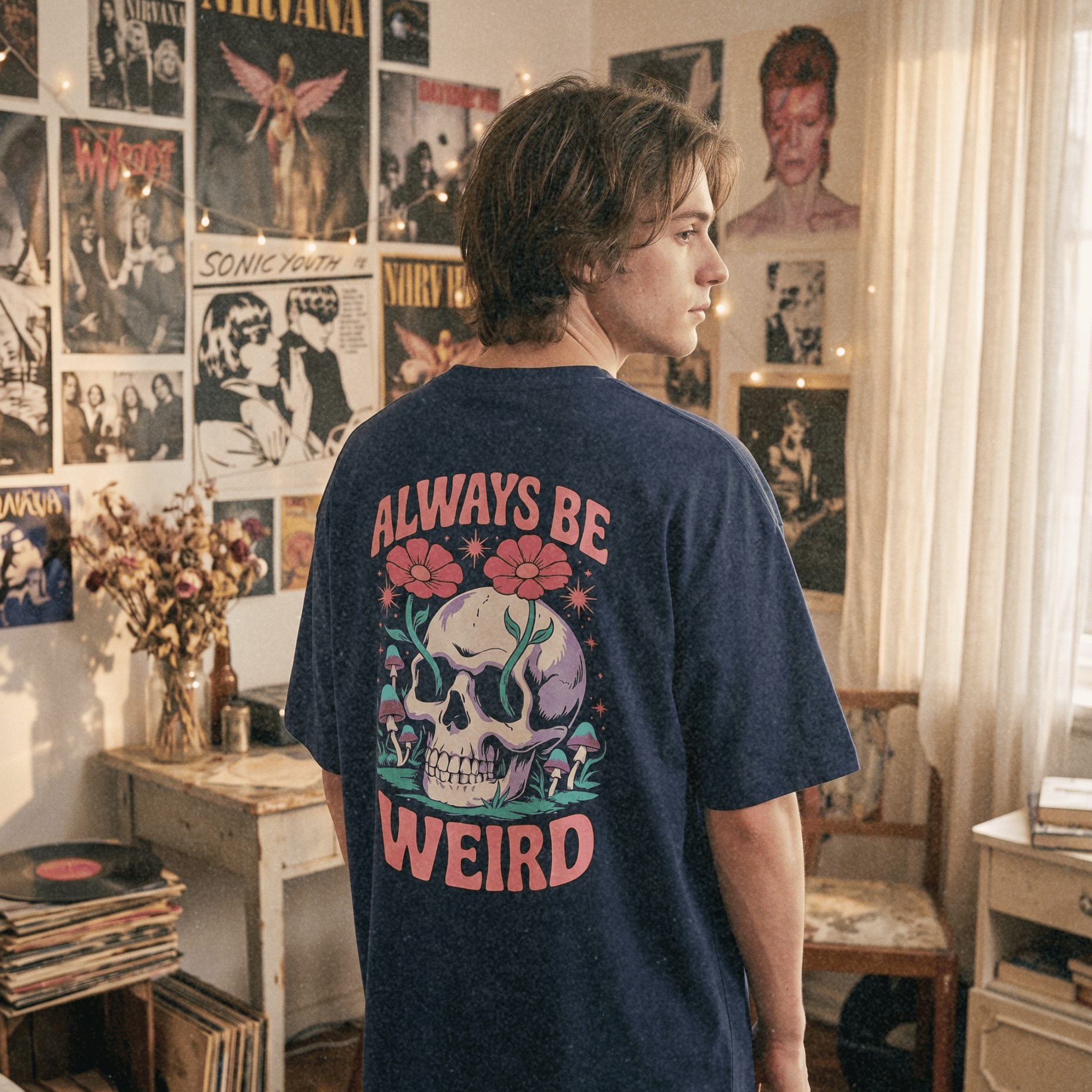 ALWAYS BE WEIRD Skull &  Bloom Tee