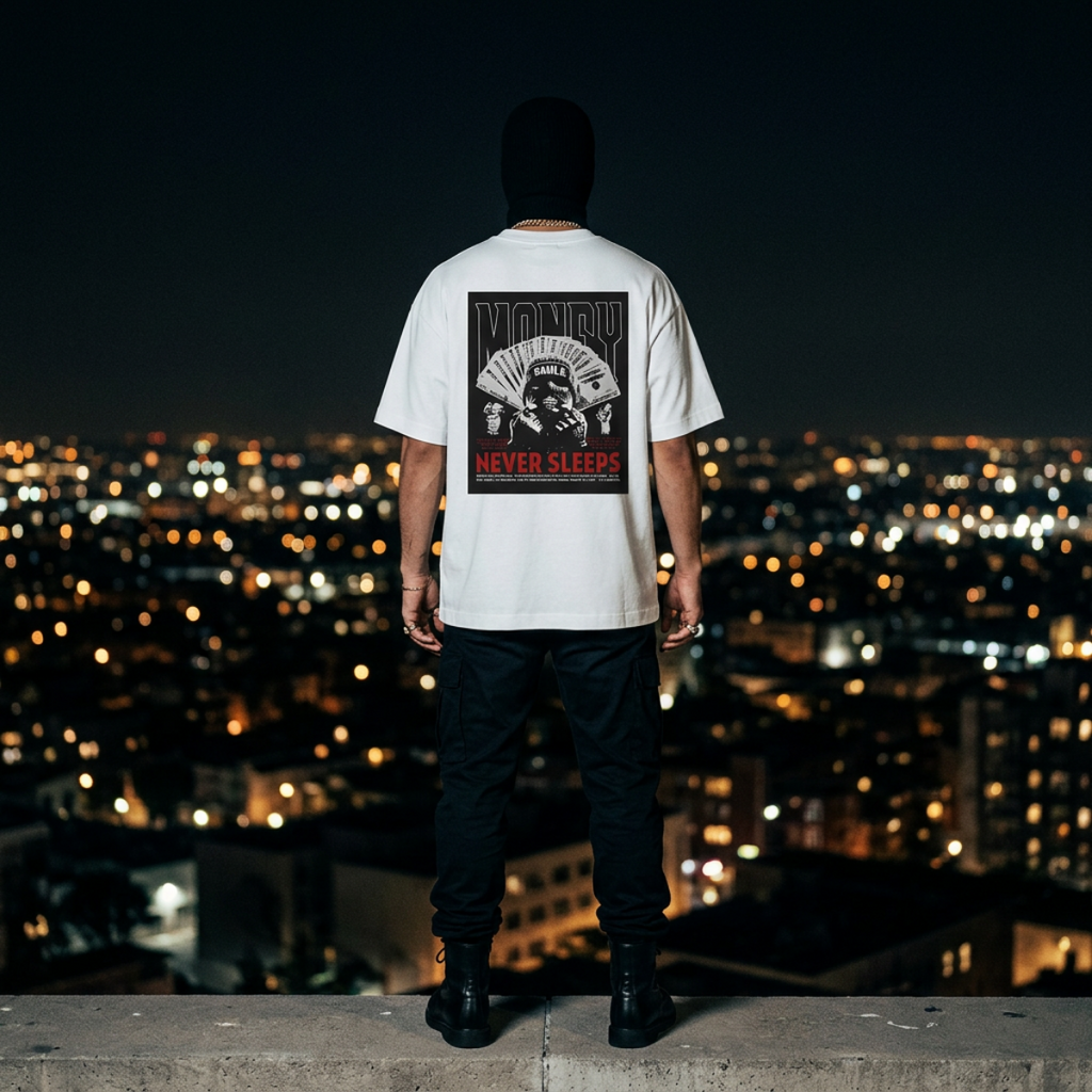 MONEY NEVER SLEEPS TEE