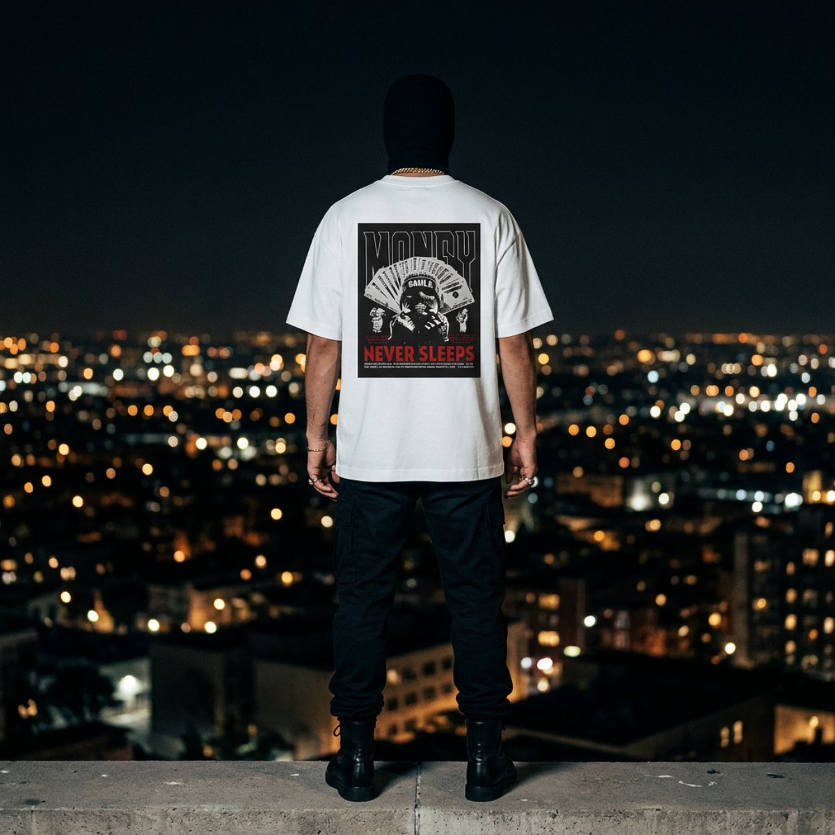 MONEY NEVER SLEEPS TEE